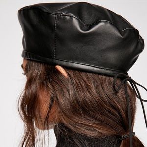 ISO: Free People Vegan Leather Tie Back Beret